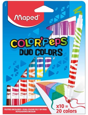 Color’Peps Duo Colours Felt Pens 10pk